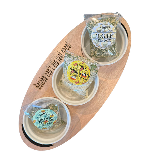 Handcrafted Oval Shaped 3 Pack Dip Board - Option 2